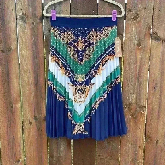 NWT Andi + James Pleated Skirt SZ M - Picture 1 of 3